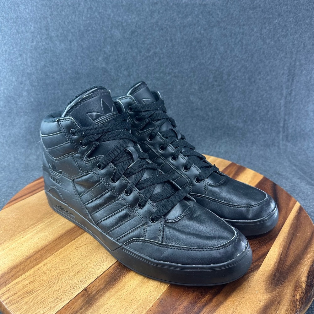 Adidas Originals Hard Hi Court AQ6800 Triple Black Mens 13 US High Top Sneaker - Picture 2 of 12